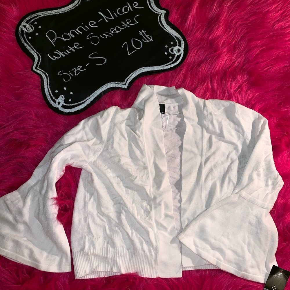 White cardigan